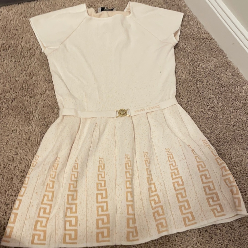 Young Versace ivory and gold dress